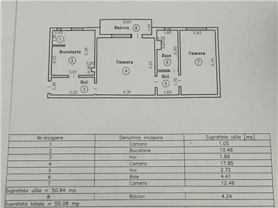 Apartament cu 2 camere in zona Modern