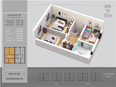 2|2 Duplex 215mp la rosu in Sacalaz